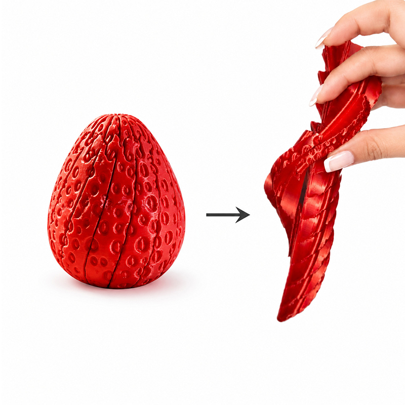 3D Printing Food - Œuf en forme de fraise torsadée