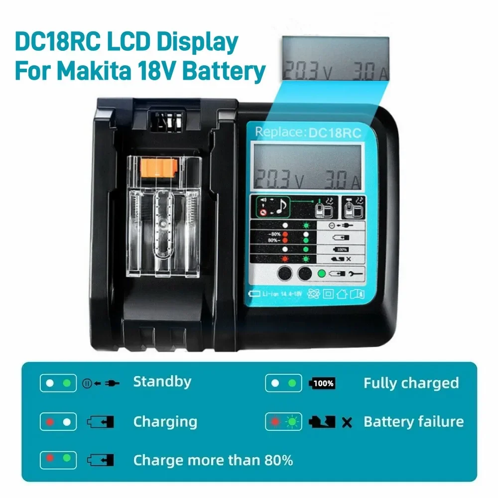 Makita Drill Hp1640 - Chargeur de batterie Li-ion DC18RC 3A