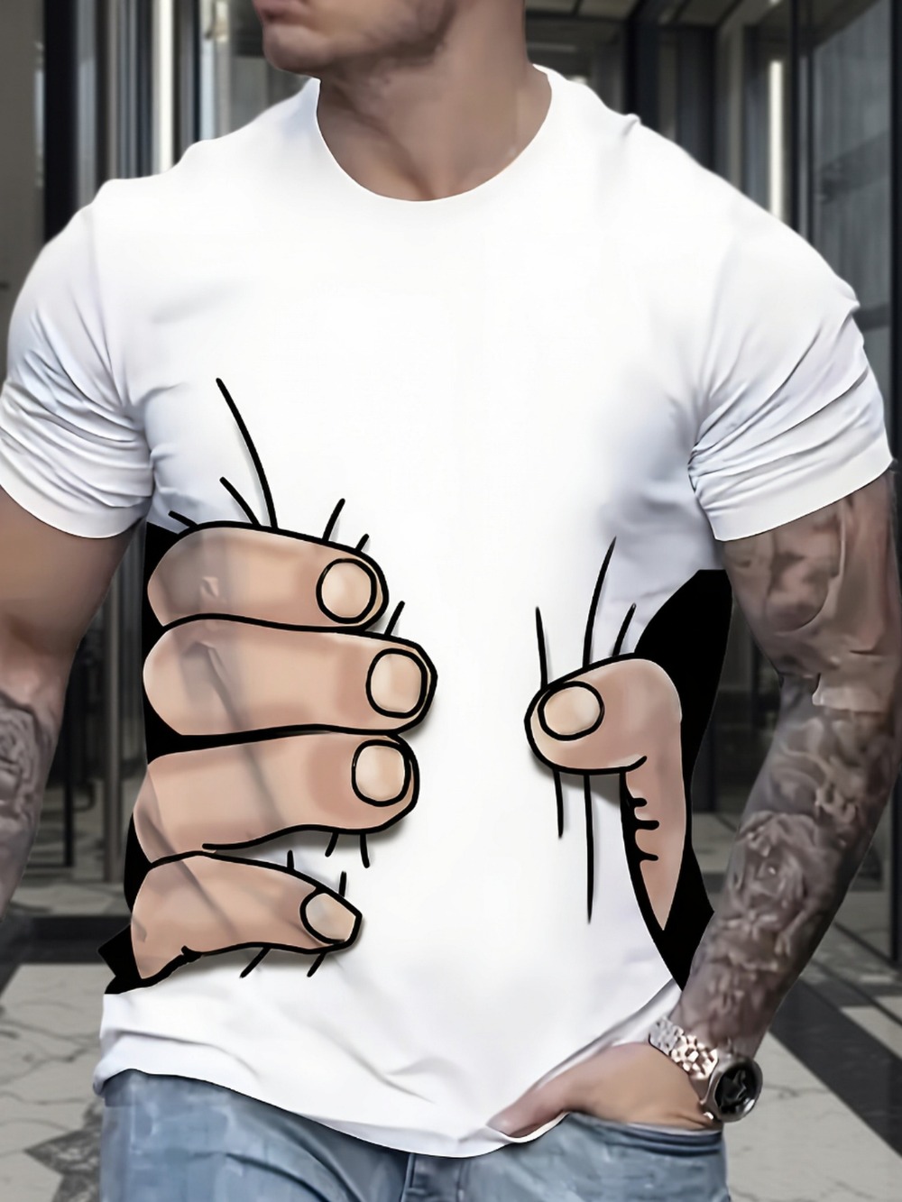 T-shirt pour homme Harajuku, m - 3D Printing Grip avis et prix
